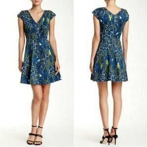 Anthropologie Plenty Tracy Reese Melanie Fit & Flare Dress Damask Paisley 2P